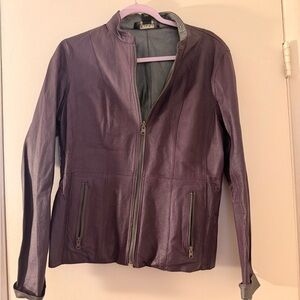 Peck & Peck Deep Purple Leather Jacket
